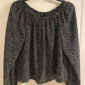 Sanctuary Black and White Polka Dot Long Sleeve Women's Top Blouse Size Small